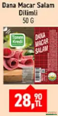TARIM KREDİ DANA MACAR SALAM DİLİMLİ 50 G fiyat ve kampanya bilgisi